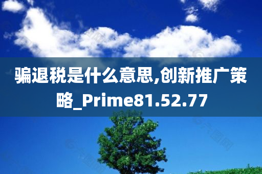 骗退税是什么意思,创新推广策略_Prime81.52.77