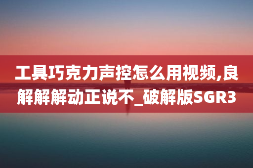 工具巧克力声控怎么用视频,良解解解动正说不_破解版SGR3