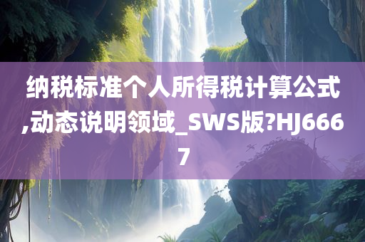 纳税标准个人所得税计算公式,动态说明领域_SWS版?HJ6667