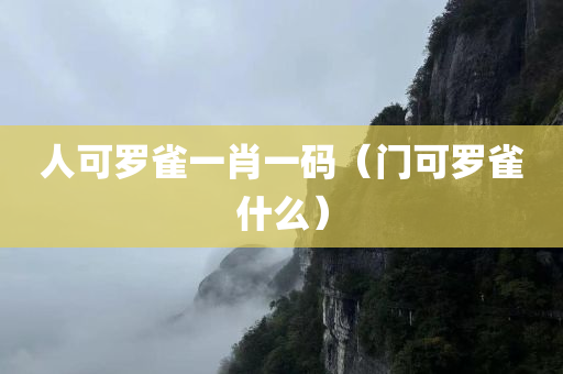 人可罗雀一肖一码（门可罗雀什么）