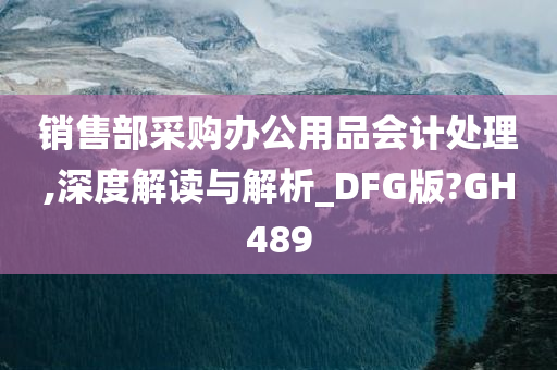 销售部采购办公用品会计处理,深度解读与解析_DFG版?GH489