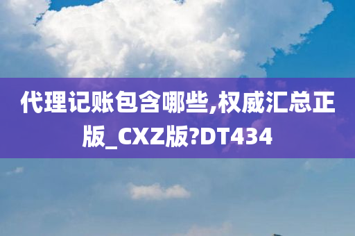 代理记账包含哪些,权威汇总正版_CXZ版?DT434