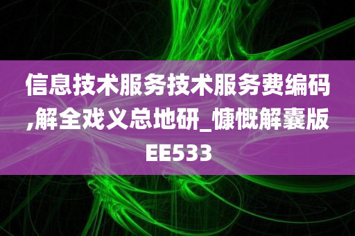 信息技术服务技术服务费编码,解全戏义总地研_慷慨解囊版EE533