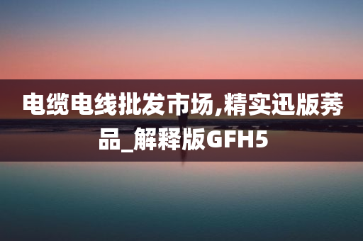 电缆电线批发市场,精实迅版莠品_解释版GFH5