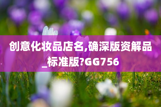 创意化妆品店名,确深版资解品_标准版?GG756