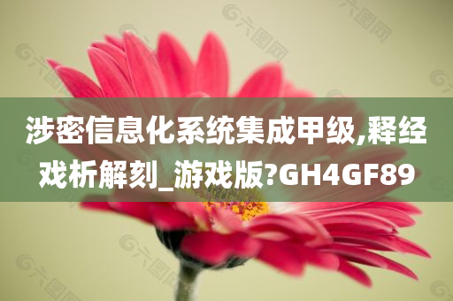 涉密信息化系统集成甲级,释经戏析解刻_游戏版?GH4GF89