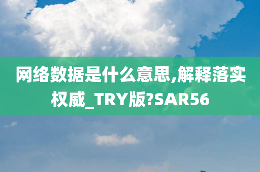 网络数据是什么意思,解释落实权威_TRY版?SAR56