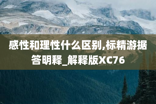 感性和理性什么区别,标精游据答明释_解释版XC76