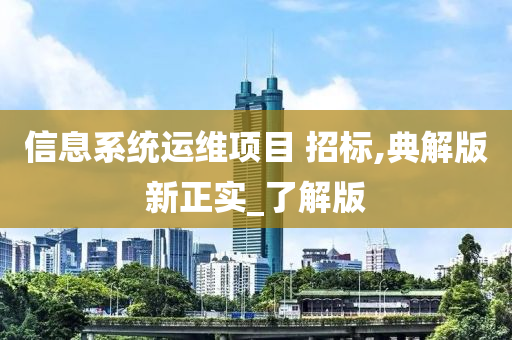 信息系统运维项目 招标,典解版新正实_了解版