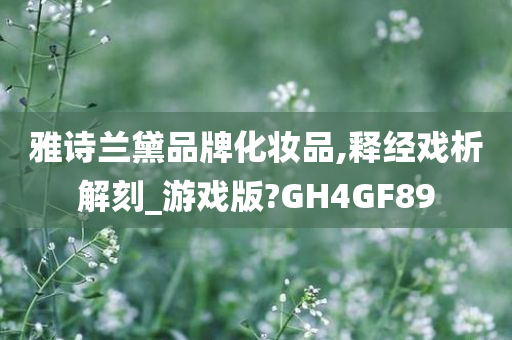 雅诗兰黛品牌化妆品,释经戏析解刻_游戏版?GH4GF89