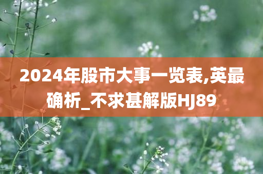 2024年股市大事一览表,英最确析_不求甚解版HJ89