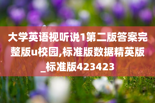 大学英语视听说1第二版答案完整版u校园,标准版数据精英版_标准版423423