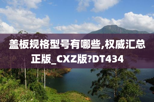 盖板规格型号有哪些,权威汇总正版_CXZ版?DT434