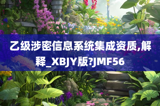 乙级涉密信息系统集成资质,解释_XBJY版?JMF56