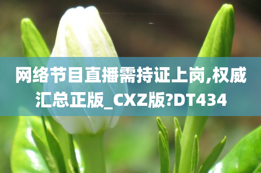 网络节目直播需持证上岗,权威汇总正版_CXZ版?DT434