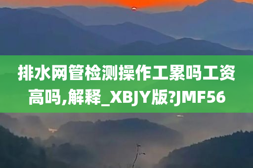 排水网管检测操作工累吗工资高吗,解释_XBJY版?JMF56