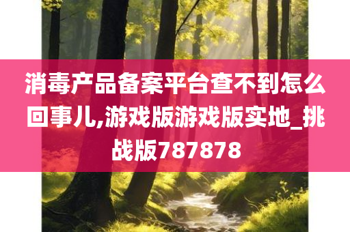 消毒产品备案平台查不到怎么回事儿,游戏版游戏版实地_挑战版787878