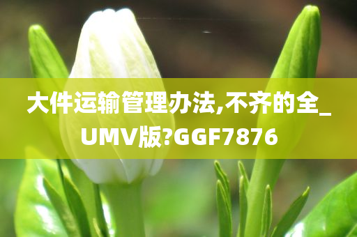 大件运输管理办法,不齐的全_UMV版?GGF7876