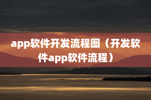 app软件开发流程图（开发软件app软件流程）