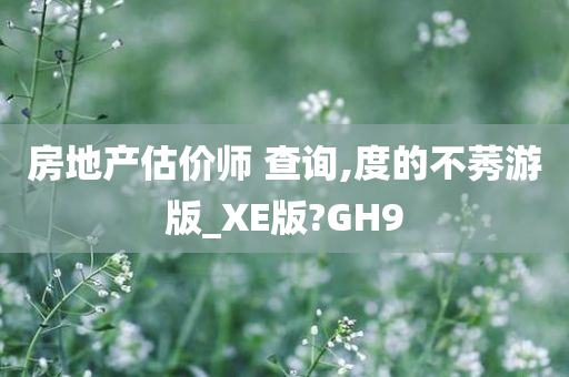 房地产估价师 查询,度的不莠游版_XE版?GH9