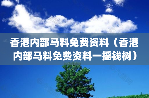 香港内部马料免费资料（香港内部马料免费资料一摇钱树）