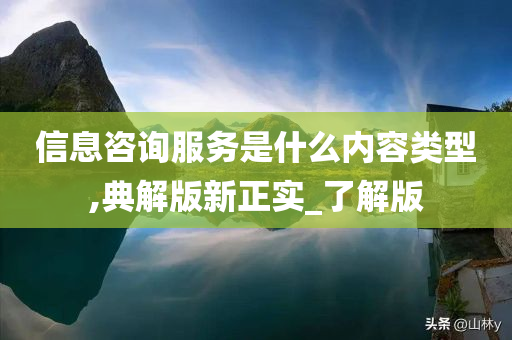 信息咨询服务是什么内容类型,典解版新正实_了解版