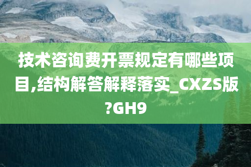 技术咨询费开票规定有哪些项目,结构解答解释落实_CXZS版?GH9