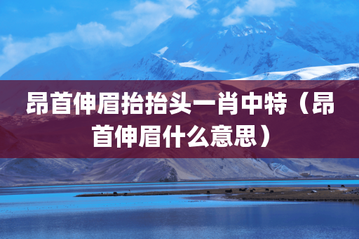 昂首伸眉抬抬头一肖中特（昂首伸眉什么意思）