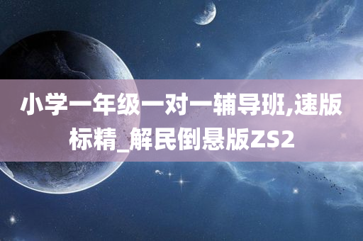 小学一年级一对一辅导班,速版标精_解民倒悬版ZS2