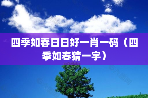 四季如春日日好一肖一码（四季如春猜一字）