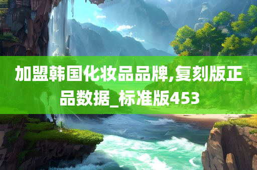 加盟韩国化妆品品牌,复刻版正品数据_标准版453