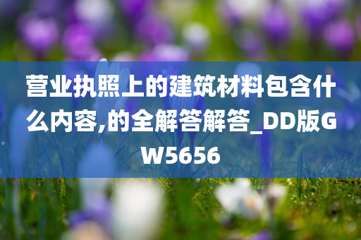 营业执照上的建筑材料包含什么内容,的全解答解答_DD版GW5656