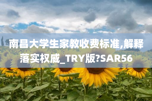 南昌大学生家教收费标准,解释落实权威_TRY版?SAR56