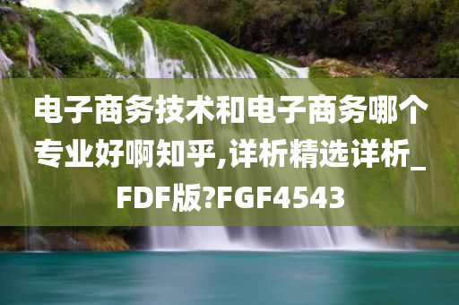 电子商务技术和电子商务哪个专业好啊知乎,详析精选详析_FDF版?FGF4543