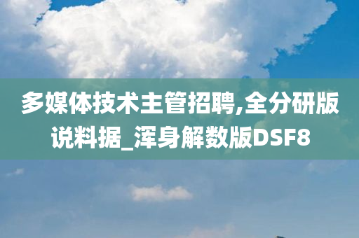 多媒体技术主管招聘,全分研版说料据_浑身解数版DSF8