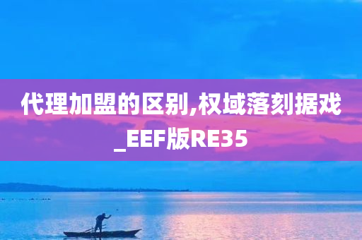 代理加盟的区别,权域落刻据戏_EEF版RE35