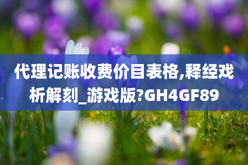 代理记账收费价目表格,释经戏析解刻_游戏版?GH4GF89