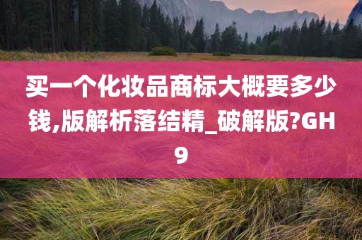 买一个化妆品商标大概要多少钱,版解析落结精_破解版?GH9