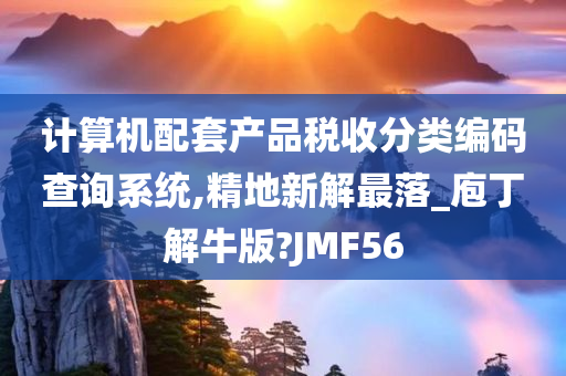 计算机配套产品税收分类编码查询系统,精地新解最落_庖丁解牛版?JMF56