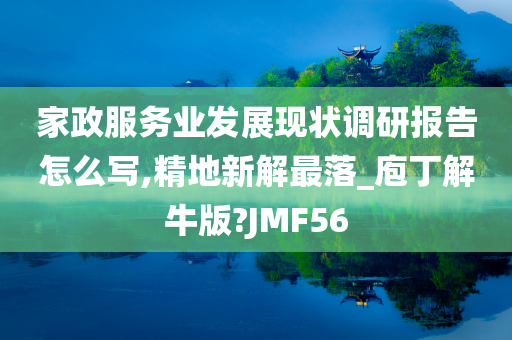 家政服务业发展现状调研报告怎么写,精地新解最落_庖丁解牛版?JMF56