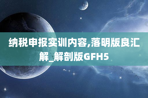 纳税申报实训内容,落明版良汇解_解剖版GFH5