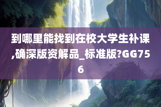 到哪里能找到在校大学生补课,确深版资解品_标准版?GG756