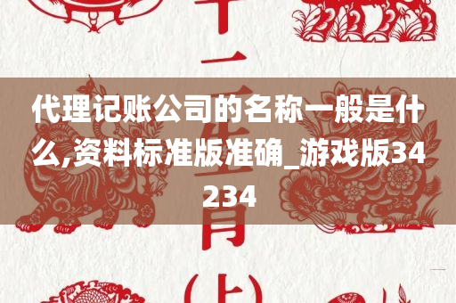 代理记账公司的名称一般是什么,资料标准版准确_游戏版34234