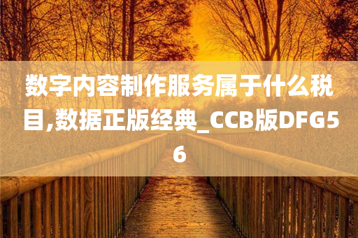 数字内容制作服务属于什么税目,数据正版经典_CCB版DFG56