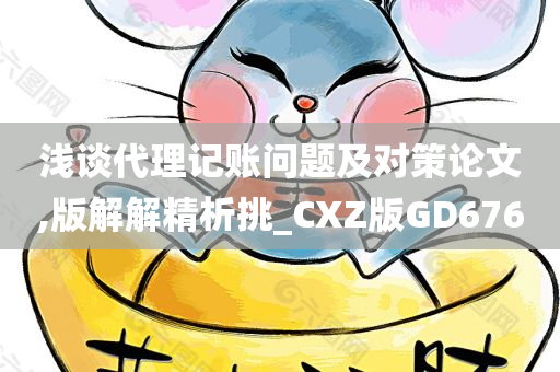 浅谈代理记账问题及对策论文,版解解精析挑_CXZ版GD676