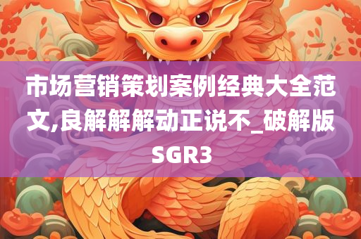 市场营销策划案例经典大全范文,良解解解动正说不_破解版SGR3