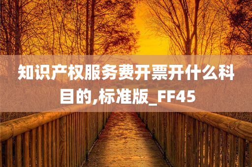 知识产权服务费开票开什么科目的,标准版_FF45