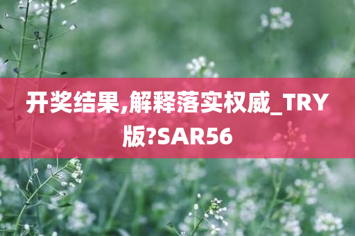 开奖结果,解释落实权威_TRY版?SAR56