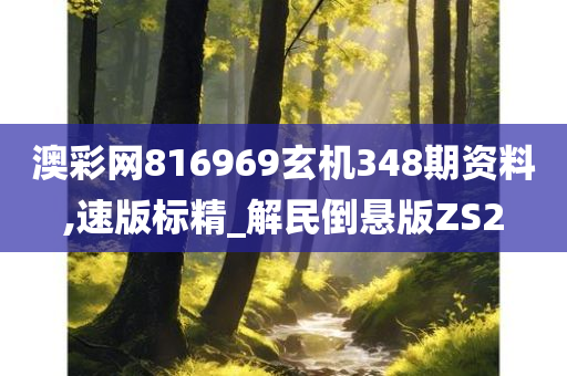 澳彩网816969玄机348期资料,速版标精_解民倒悬版ZS2