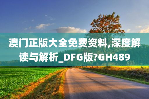 澳门正版大全免费资料,深度解读与解析_DFG版?GH489